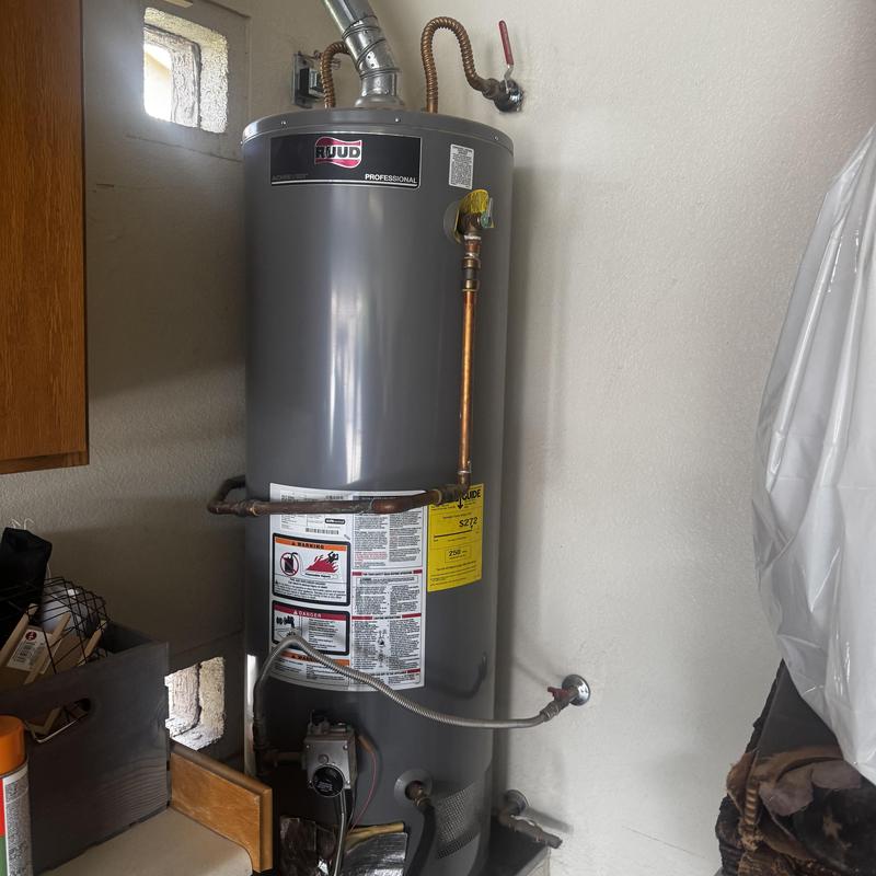 Ruud 50-gallon gas water heater installation Ruud 50-gallon gas water heater installation