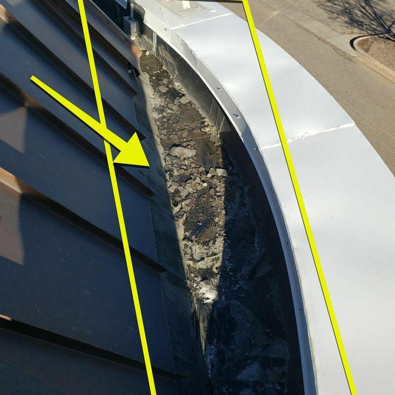 EPDM ballasted roof pipe jack seam damage
