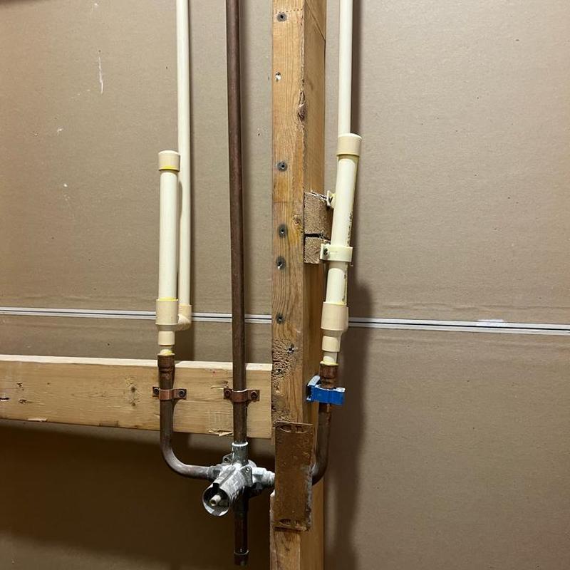 Shower valve with copper and CPVC plumbing connections Shower valve with copper and CPVC plumbing connections