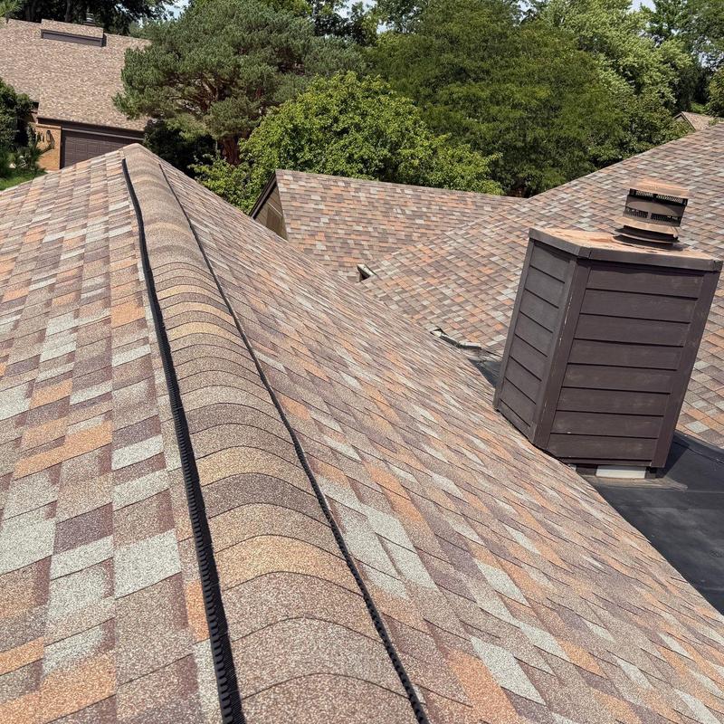 Owens Corning Impact Resistant Roof Shingles and Chimney Vent Owens Corning Impact Resistant Roof Shingles and Chimney Vent