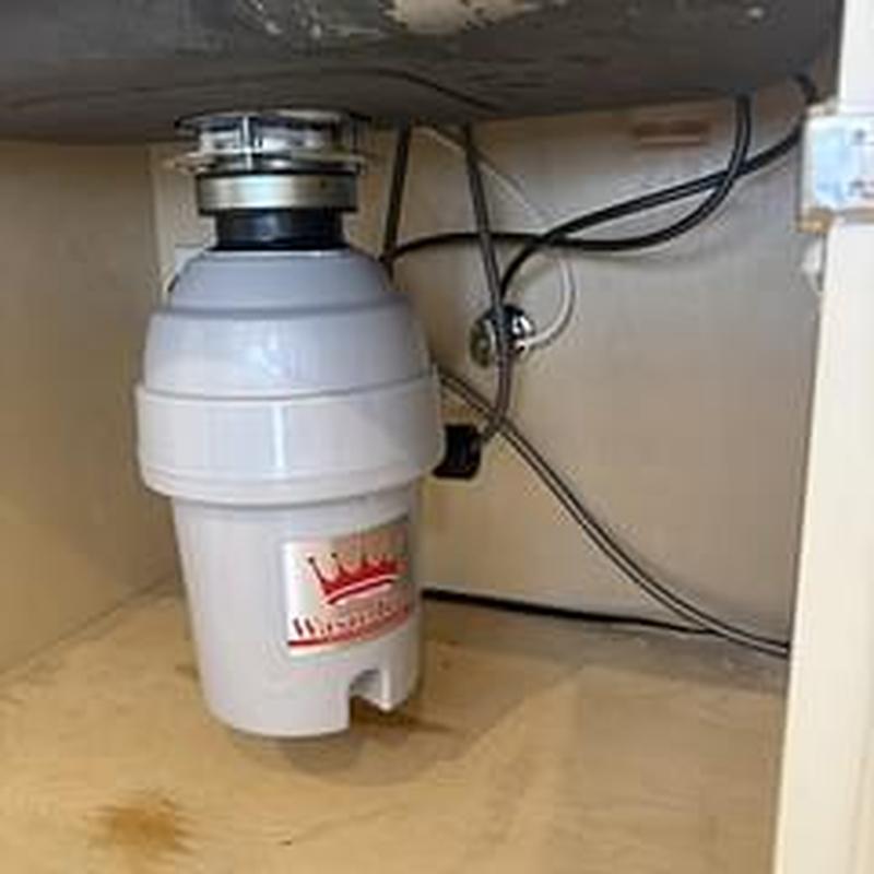 Garbage disposal installed under kitchen sink