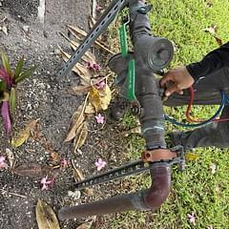 Domestic backflow prevention device testing in yard