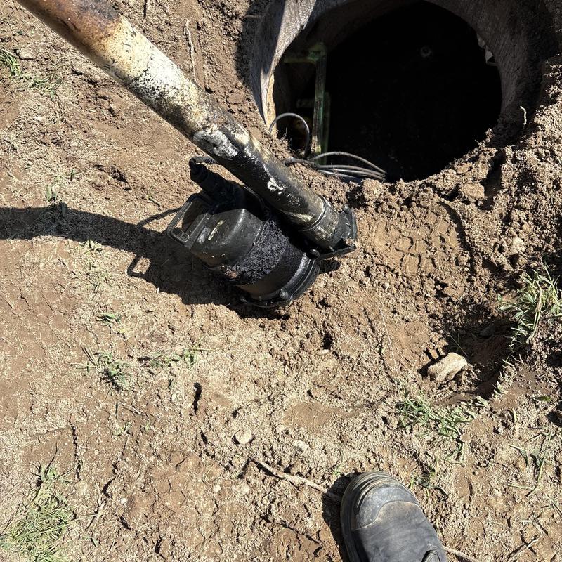 Sewage ejector pump removed from underground tank Sewage ejector pump removed from underground tank