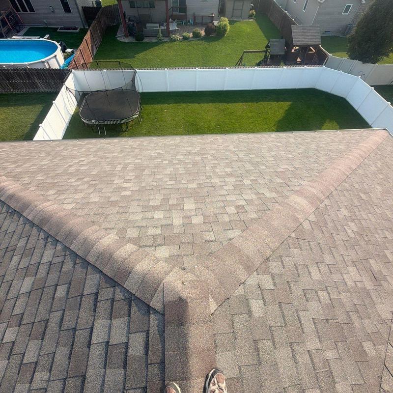Tamko Titan XT asphalt shingle roof installation view Tamko Titan XT asphalt shingle roof installation view