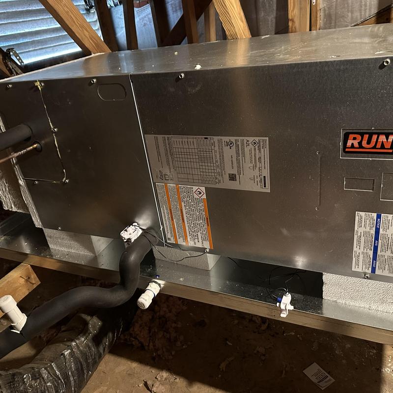 Air handler unit new installation in attic space Air handler unit new installation in attic space