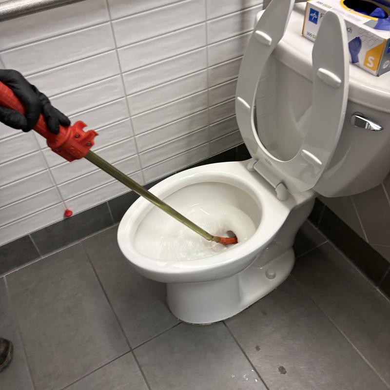 Toilet auger clearing in patient bathroom on 5th floor Toilet auger clearing in patient bathroom on 5th floor