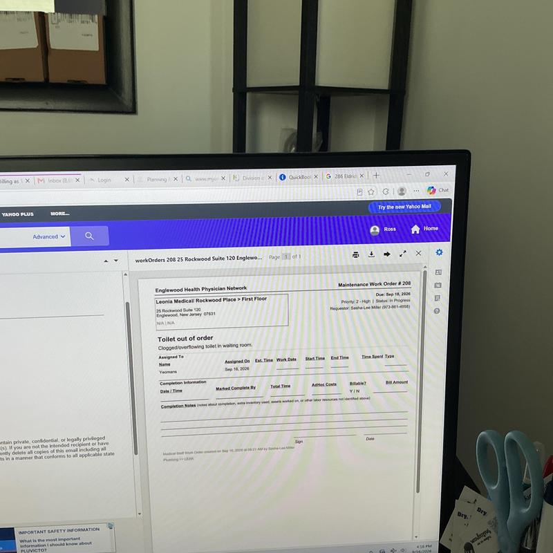 Commercial main line toilet clog inspection details on screen Commercial main line toilet clog inspection details on screen