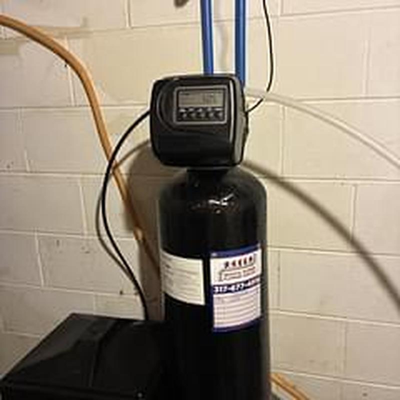 Water softener system with digital control installed