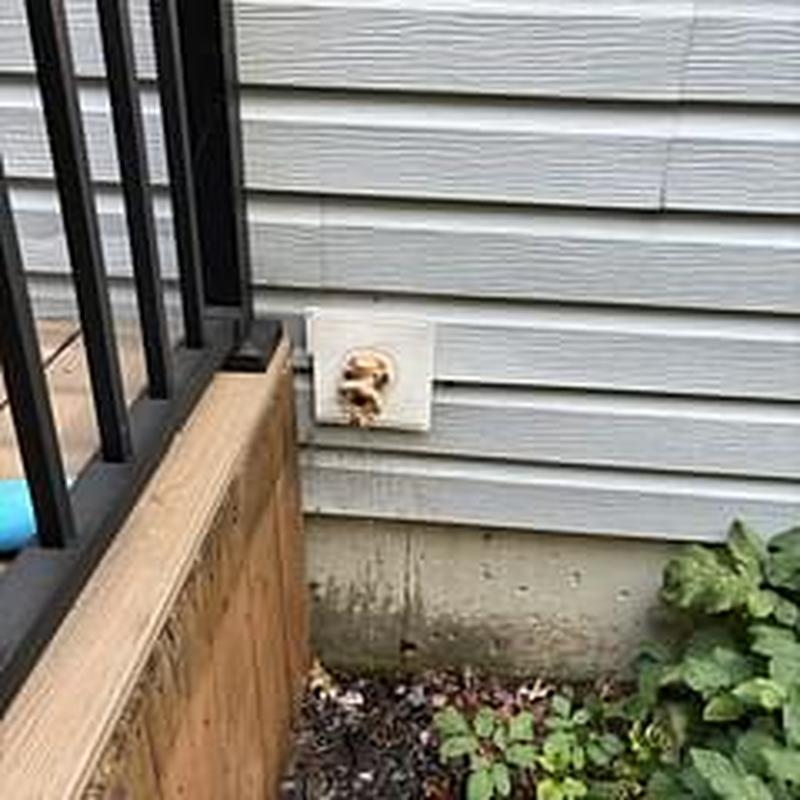 Outdoor hose bib installation on house siding