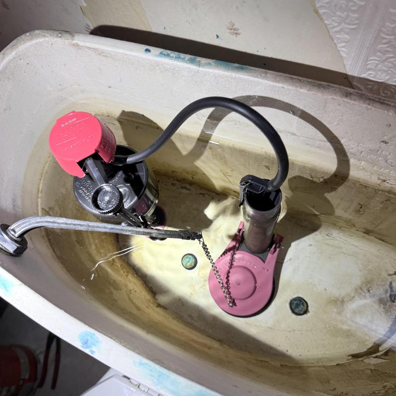 Toilet flush valve and fill valve inside tank Toilet flush valve and fill valve inside tank