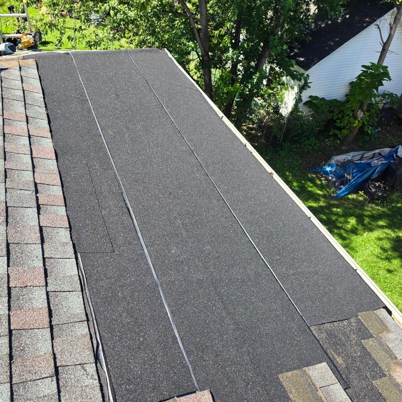 Ice-and-water shield underlayment on residential roof Ice-and-water shield underlayment on residential roof