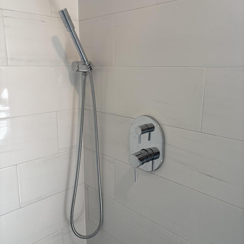 Moen Eco shower valve with hand sprayer installed Moen Eco shower valve with hand sprayer installed