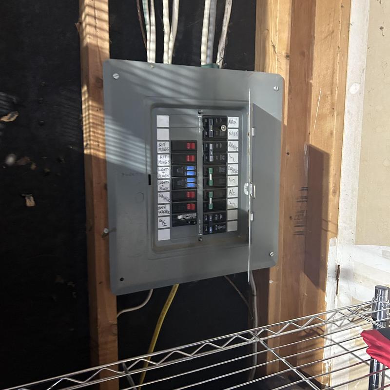 Main electrical service panel with circuit breakers in Boise