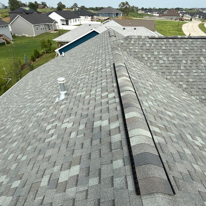 Tamko Titan XT shingle roof with ridge vent Tamko Titan XT shingle roof with ridge vent