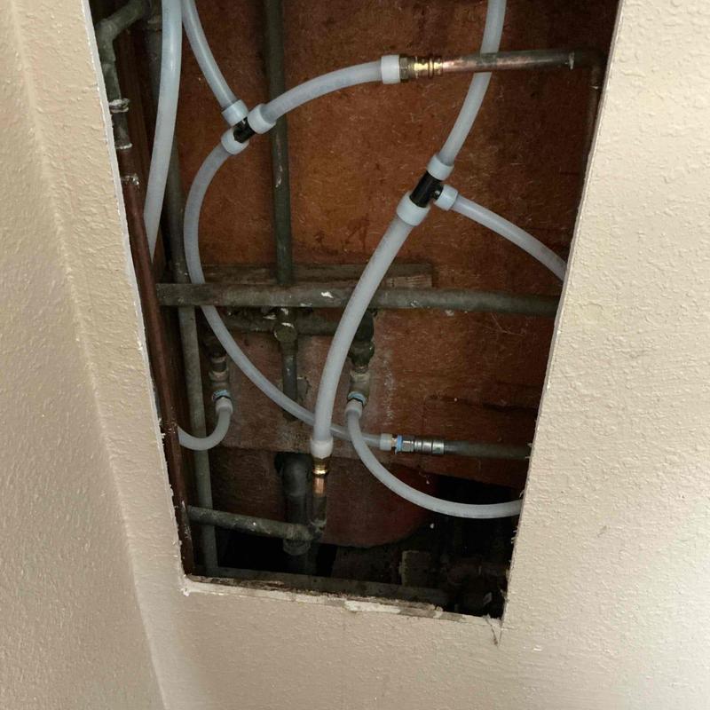 PEX Type A water lines with copper piping replacement