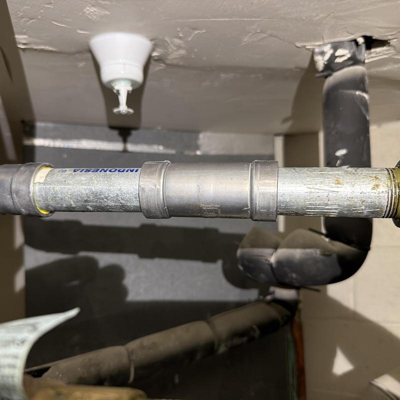Gas line with metal pipe and fittings installation Gas line with metal pipe and fittings installation