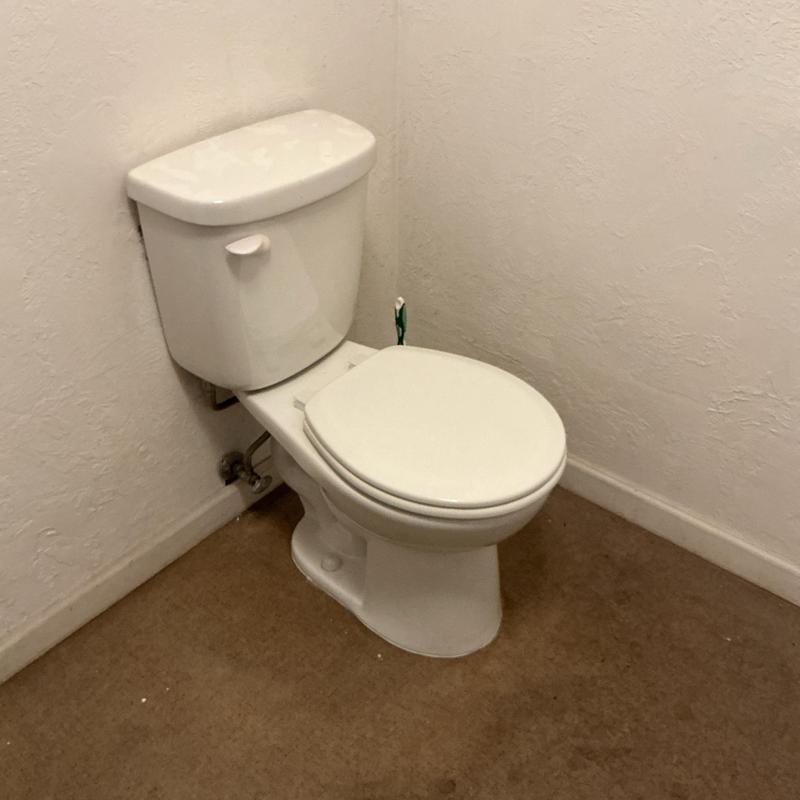 Toilet with intact flange and wax seal Toilet with intact flange and wax seal