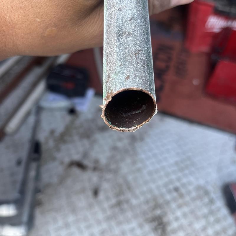 Copper water pipe corrosion and thinning from hard water Copper water pipe corrosion and thinning from hard water