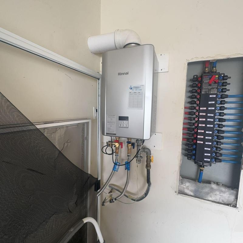 Tankless water heater and Viega maniblock system Tankless water heater and Viega maniblock system