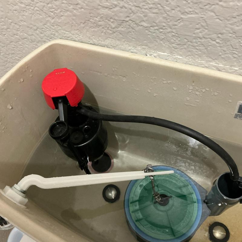 Toilet fill valve and flapper inside tank maintenance