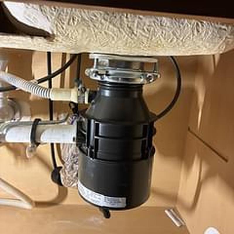 Badger 5 garbage disposer installed under sink Badger 5 garbage disposer installed under sink