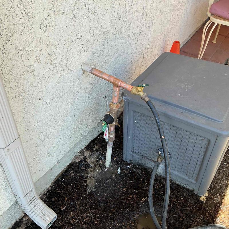Main water riser with ball valve and hose bib installation