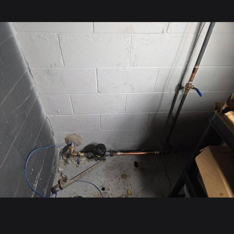Gas line piping installation for dryer in basement Gas line piping installation for dryer in basement