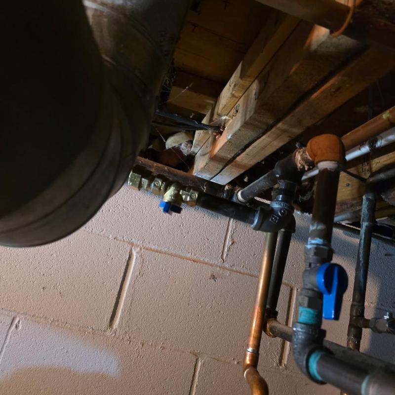 Dryer gas line installation with valves in basement Dryer gas line installation with valves in basement