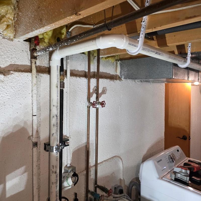 Zoeller drain pump installation in basement laundry area Zoeller drain pump installation in basement laundry area