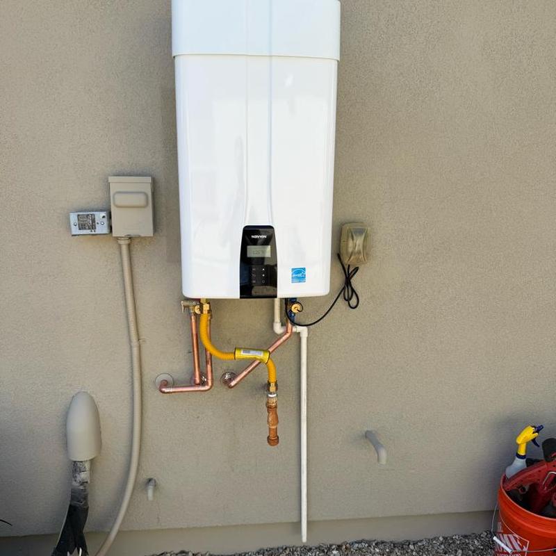 Navien tankless water heater installation with piping