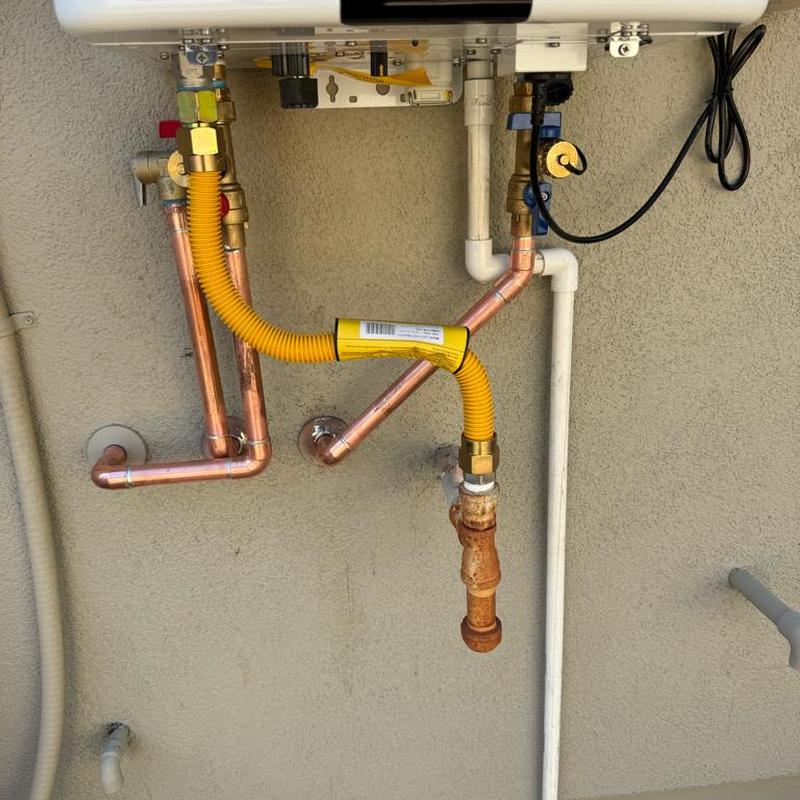 Navien tankless water heater with new piping