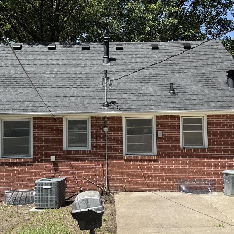 Tamko Titan XT shingle roof on brick house Tamko Titan XT shingle roof on brick house