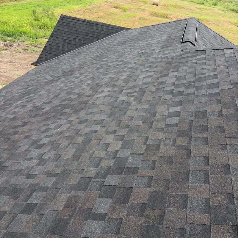 IKO Dynasty AR shingles roof with ridge vent installed IKO Dynasty AR shingles roof with ridge vent installed