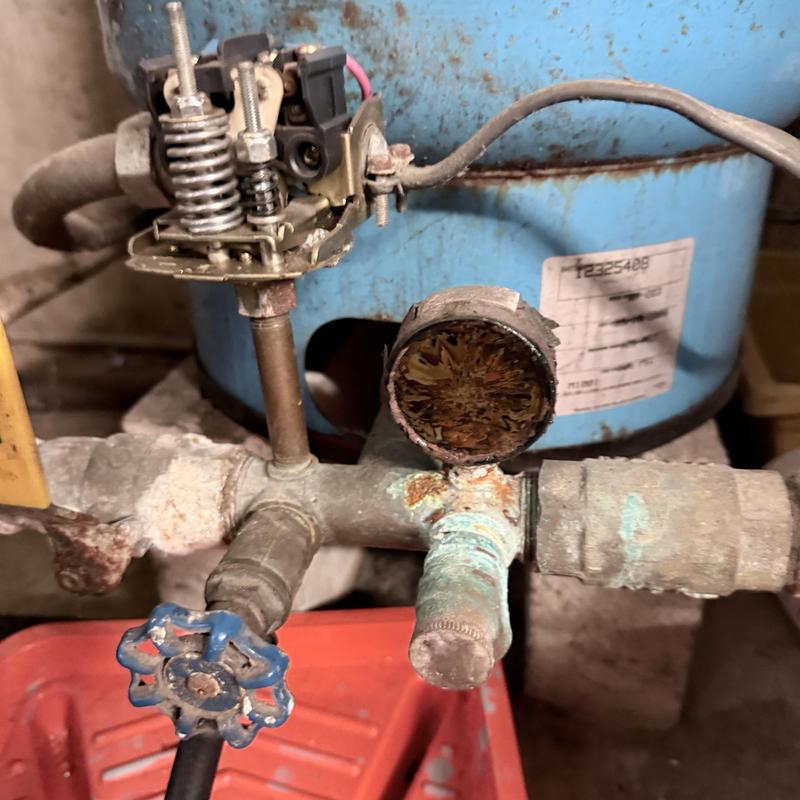 Well tank pressure switch and valve assembly with corrosion