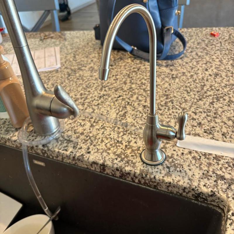 RO water faucet replacement on granite countertop