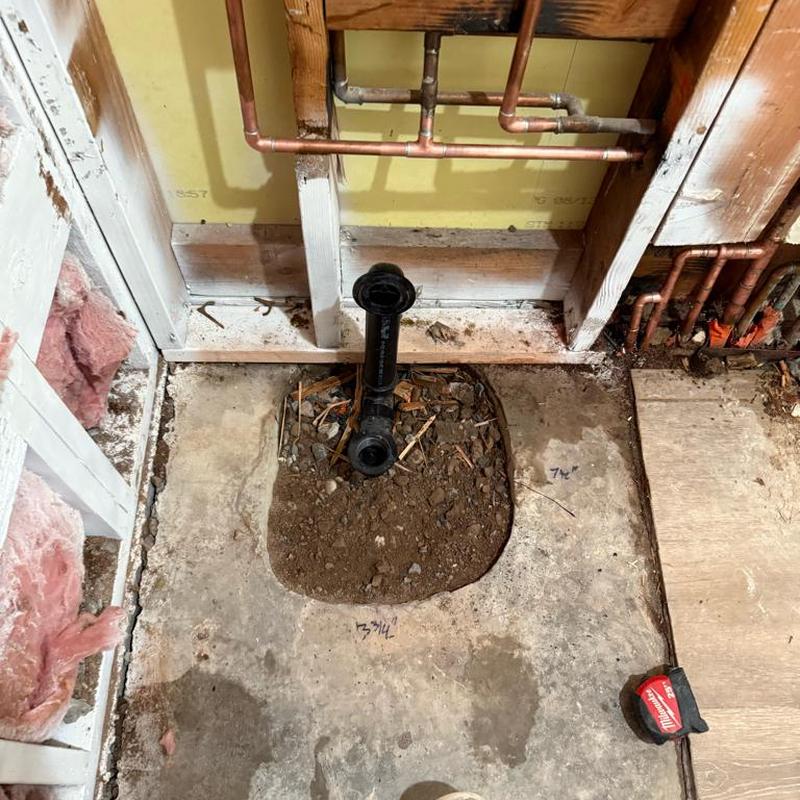 Tub waste and overflow plumbing with copper piping repair