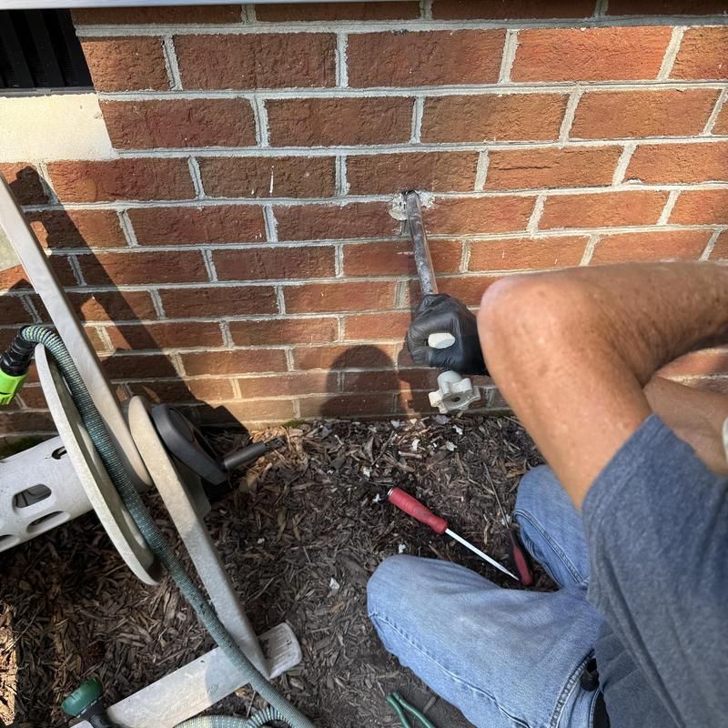 Frost proof outdoor faucet removal at brick wall Frost proof outdoor faucet removal at brick wall