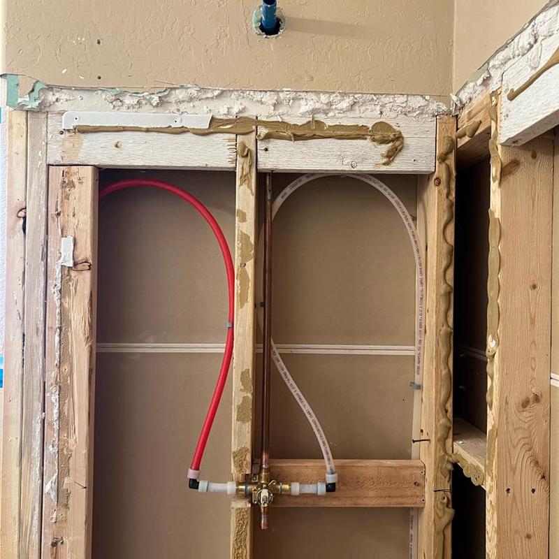 Moen shower valve installation with plumbing lines