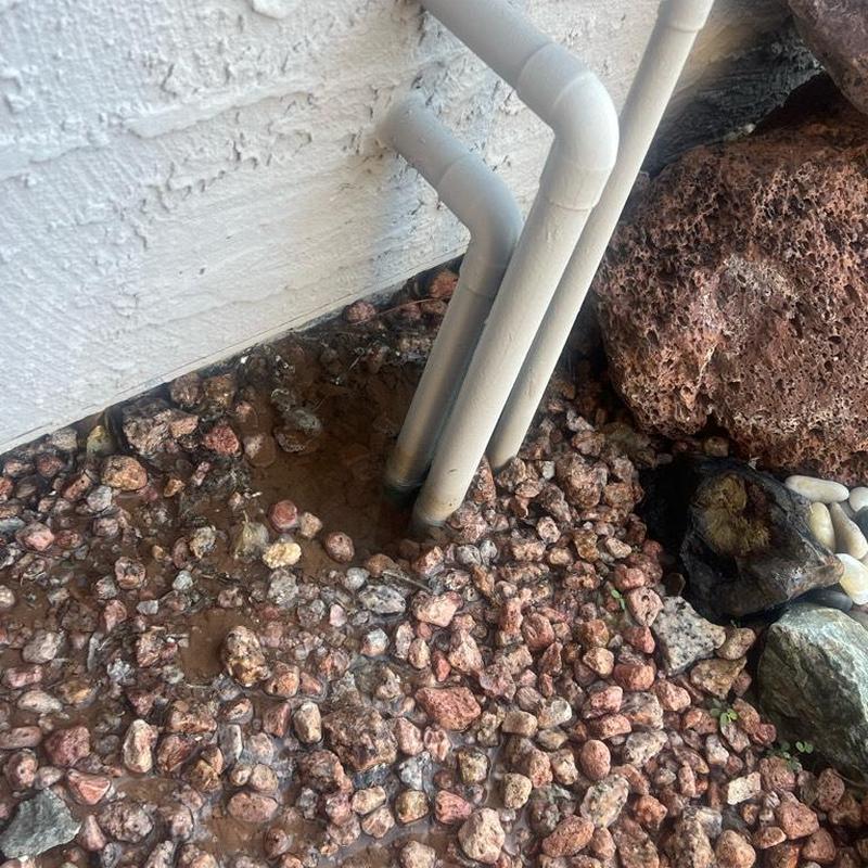 PVC water pipes leaking at foundation edge