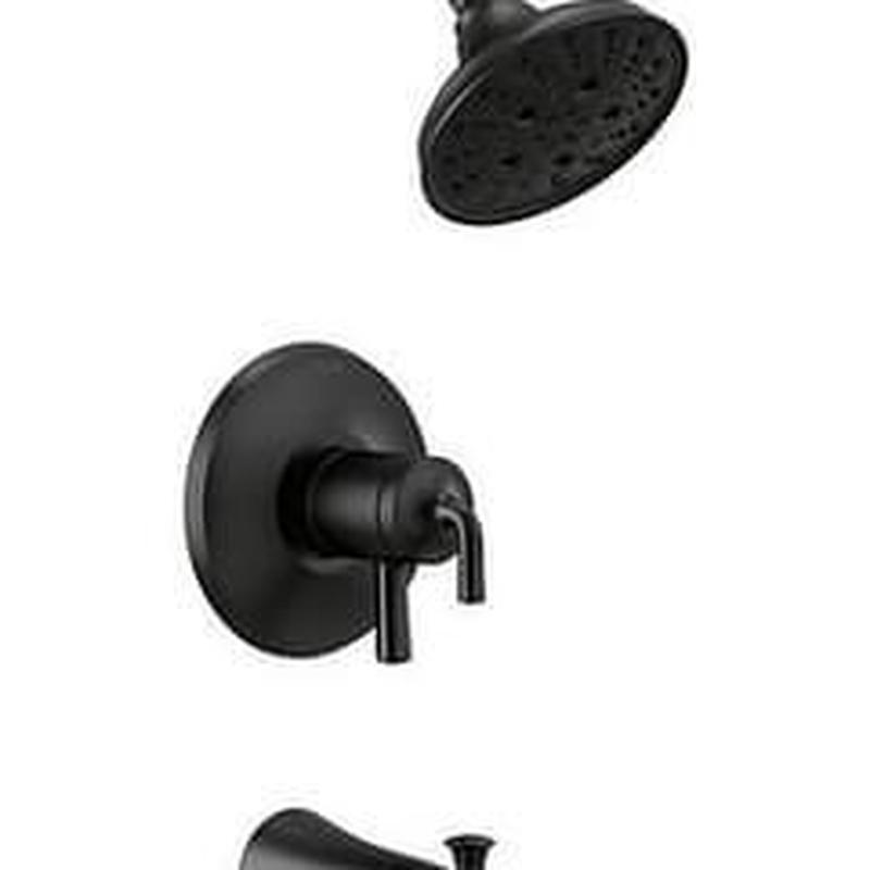 Delta 1700 matte black tub shower faucet and showerhead