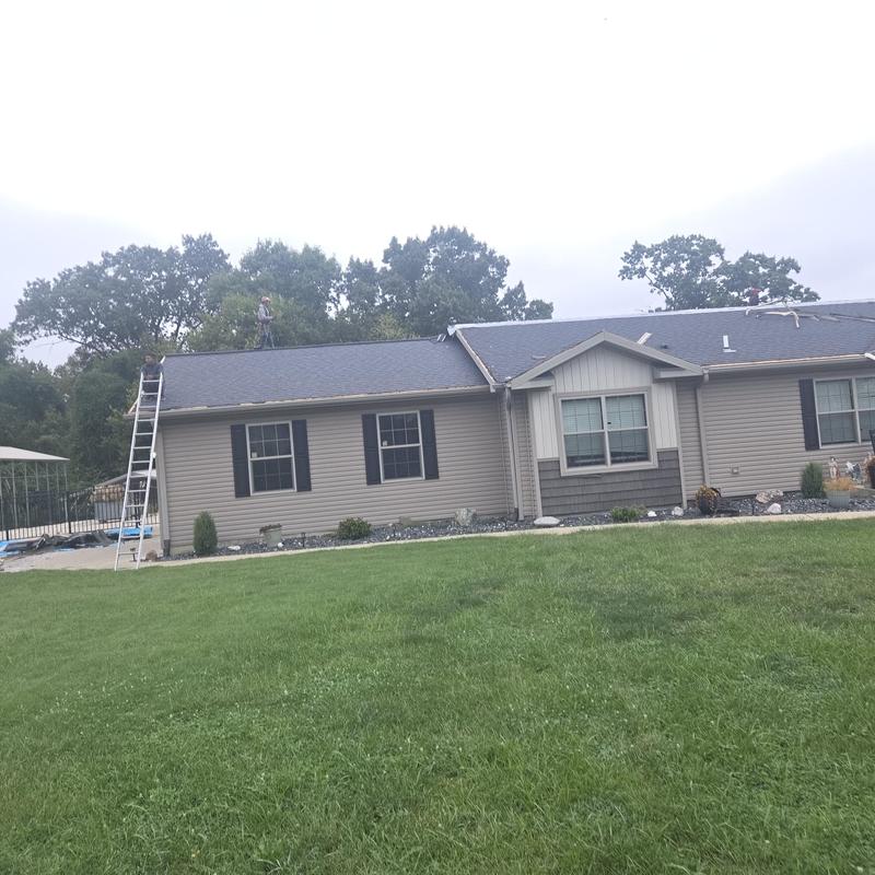 Asphalt shingle roof installation on residential home