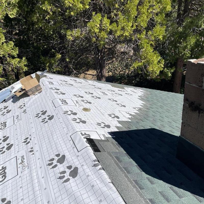 GAF roofing underlayment installation on cabin roof GAF roofing underlayment installation on cabin roof