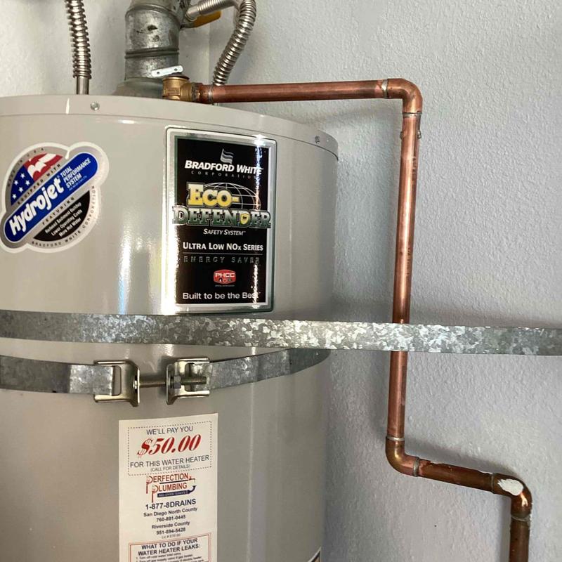 Water heater T&P valve with copper piping installation