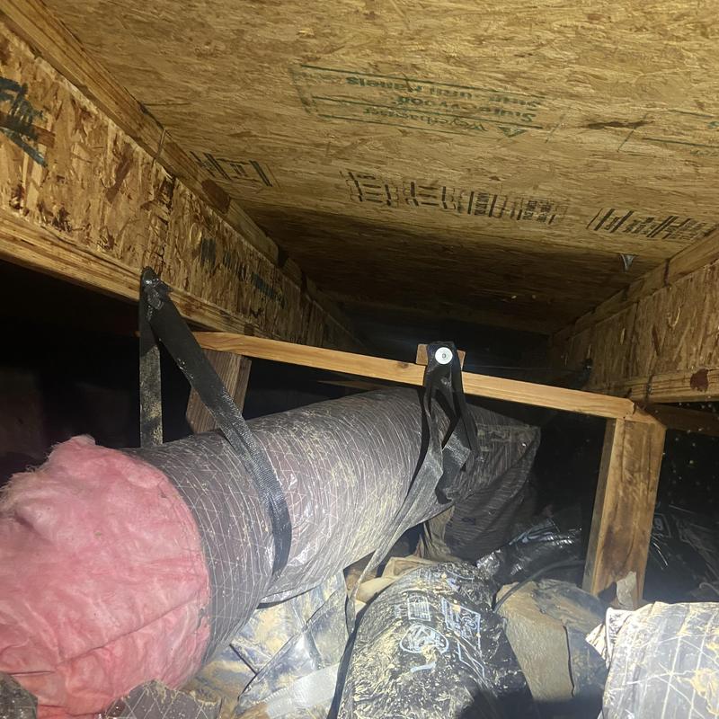 Flexible ductwork in flooded crawlspace needing replacement