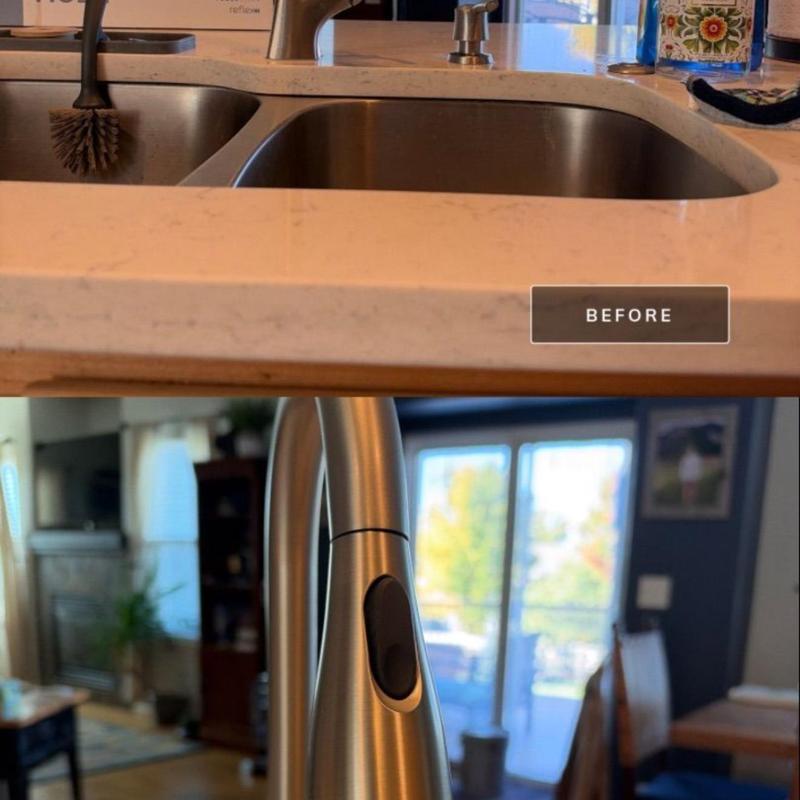 Kitchen sink faucet installation new pull-down spray faucet
