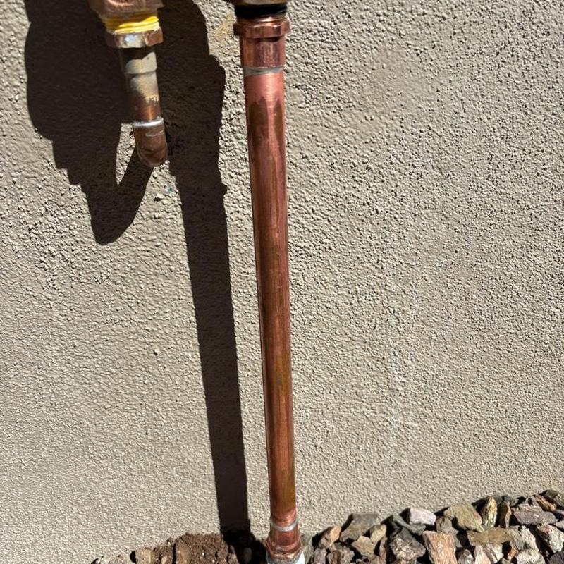 Copper irrigation line with hose bib adapter in Mesa, AZ