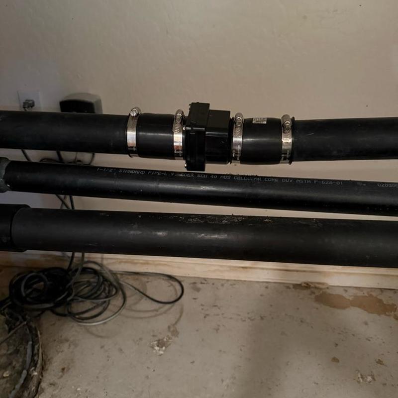Swing check valve on drainage pipe installation