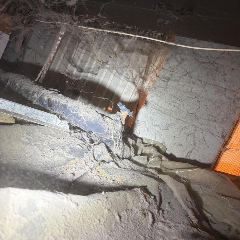 Polybutylene pipe with shutoff valve in crawlspace