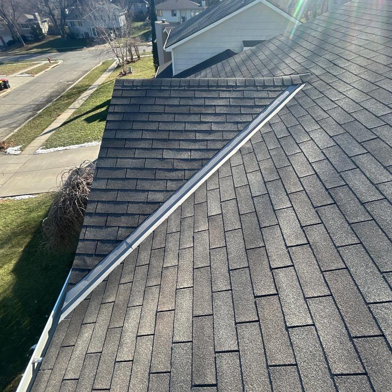 Tamko Titan XT shingles on residential roof section Tamko Titan XT shingles on residential roof section