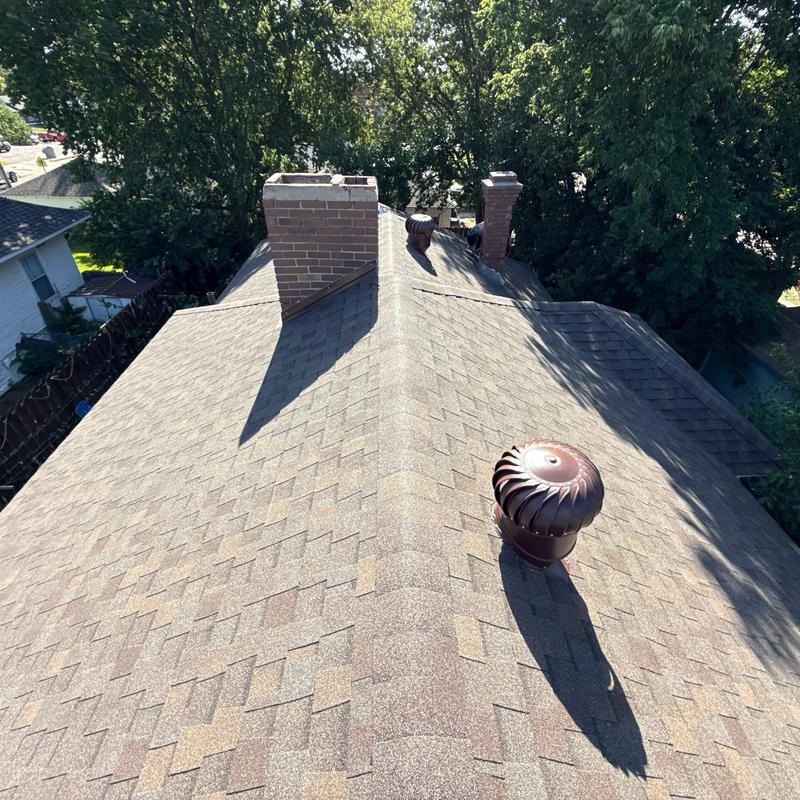Tamko Titan XT shingles roof with vents and chimneys Tamko Titan XT shingles roof with vents and chimneys